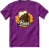 Bierpul T-Shirt | Bier Kleding | Feest | Drank | Grappig Verjaardag Cadeau | - Paars - L