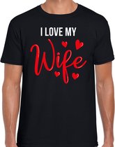I love my wife t-shirt voor heren - zwart - Valentijn / Valentijnsdag - shirt L