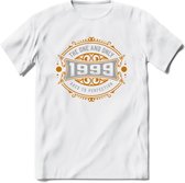 1999 The One And Only T-Shirt | Goud - Zilver | Grappig Verjaardag  En  Feest Cadeau | Dames - Heren | - Wit - XXL