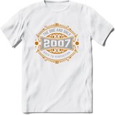 2007 The One And Only T-Shirt | Goud - Zilver | Grappig Verjaardag  En  Feest Cadeau | Dames - Heren | - Wit - S