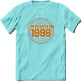1998 Limited Edition Ring T-Shirt | Zilver - Goud | Grappig Verjaardag en Feest Cadeau Shirt | Dames - Heren - Unisex | Tshirt Kleding Kado | - Licht Blauw - L