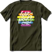 LGBT Power | Pride T-Shirt | Grappig LHBTIQ+ / LGBTQ / Gay / Homo / Lesbi Cadeau Shirt | Dames - Heren - Unisex | Tshirt Kleding Kado | - Leger Groen - L