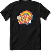 Born This Way | Pride T-Shirt | Grappig LHBTIQ+ / LGBTQ / Gay / Homo / Lesbi Cadeau Shirt | Dames - Heren - Unisex | Tshirt Kleding Kado | - Zwart - 3XL
