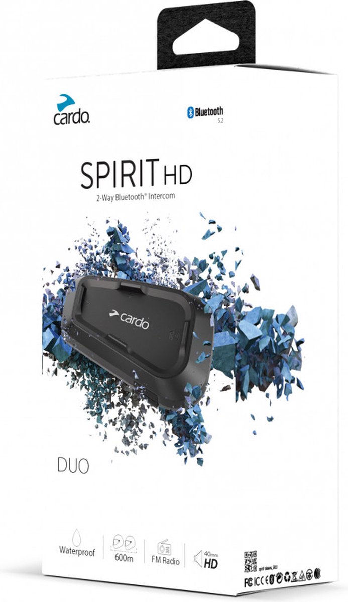 Cardo Spirit HD Duo Bluetooth Communicatiesysteem - Maat - Bluetooth Intercom