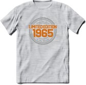 1965 Limited Edition Ring T-Shirt | Zilver - Goud | Grappig Verjaardag en Feest Cadeau Shirt | Dames - Heren - Unisex | Tshirt Kleding Kado | - Licht Grijs - Gemaleerd - XXL