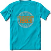 1983 Limited Edition Ring T-Shirt | Zilver - Goud | Grappig Verjaardag en Feest Cadeau Shirt | Dames - Heren - Unisex | Tshirt Kleding Kado | - Blauw - XL