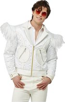 Smiffy's - Elton John Kostuum - Elton John Vliegen Zonder Vleugels - Man - Wit / Beige - Large - Carnavalskleding - Verkleedkleding