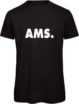 T-shirt zwart M - AMS - wit - soBAD.