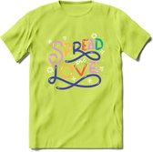 Spread Love | Pride T-Shirt | Grappig LHBTIQ+ / LGBTQ / Gay / Homo / Lesbi Cadeau Shirt | Dames - Heren - Unisex | Tshirt Kleding Kado | - Groen - M