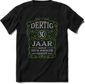 30 Jaar Legendarisch Gerijpt T-Shirt | Groen - Grijs | Grappig Verjaardag en Feest Cadeau Shirt | Dames - Heren - Unisex | Tshirt Kleding Kado | - Zwart - XL