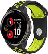 Strap-it Garmin Venu 2 Plus sport band - zwart/geel