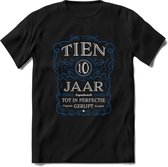 10 Jaar Legendarisch Gerijpt T-Shirt | Blauw - Grijs | Grappig Verjaardag en Feest Cadeau Shirt | Dames - Heren - Unisex | Tshirt Kleding Kado | - Zwart - 3XL