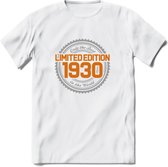 1930 Limited Edition Ring T-Shirt | Zilver - Goud | Grappig Verjaardag en Feest Cadeau Shirt | Dames - Heren - Unisex | Tshirt Kleding Kado | - Wit - 3XL