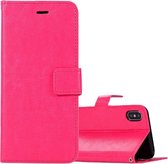 LuxeBass Hoesje geschikt voor iPhone XR - Bookcase Roze - portemonnee hoesje - telefoonhoes - gsm hoes - telefoonhoesjes