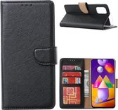 LuxeBass Hoesje geschikt voor Samsung Galaxy A42 - Bookcase Zwart - portemonnee hoesje - telefoonhoes - gsm hoes - telefoonhoesjes