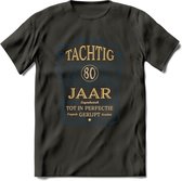 80 Jaar Legendarisch Gerijpt T-Shirt | Royal Blue - Ivoor | Grappig Verjaardag en Feest Cadeau Shirt | Dames - Heren - Unisex | Tshirt Kleding Kado | - Donker Grijs - M
