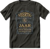 40 Jaar Legendarisch Gerijpt T-Shirt | Sky Blue - Ivoor | Grappig Verjaardag en Feest Cadeau Shirt | Dames - Heren - Unisex | Tshirt Kleding Kado | - Donker Grijs - M