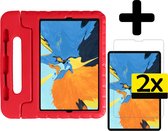 iPad Pro 2021 (11 inch) Kinderhoes Met 2x Screenprotector - Rood