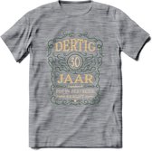 30 Jaar Legendarisch Gerijpt T-Shirt | Mos - Ivoor | Grappig Verjaardag en Feest Cadeau Shirt | Dames - Heren - Unisex | Tshirt Kleding Kado | - Donker Grijs - Gemaleerd - XL