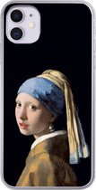 Geschikt voor iPhone 11 hoesje - Meisje met de parel - Vermeer - Kunst - Siliconen Telefoonhoesje