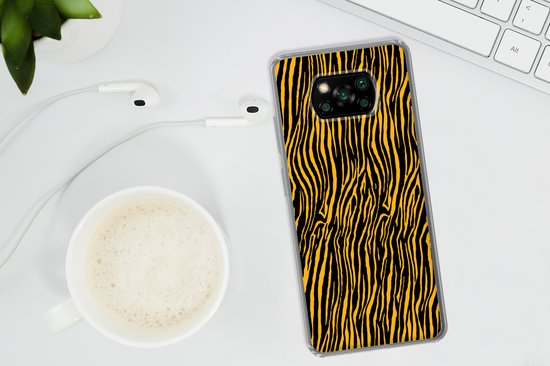 Coque Xiaomi Poco X3 Pro - Imprimé tigre - Zwart - Oranje - Coque de téléphone en Siliconen