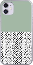 Coque iPhone 11 - Pois - Vert - Zwart - Coque de téléphone en Siliconen
