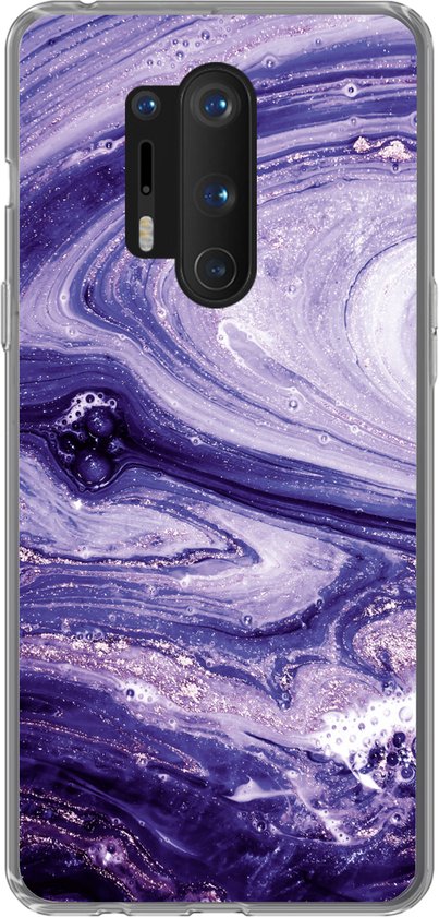OnePlus 8 Pro - Marbre - Natuursteen - Paillettes - Siliconen