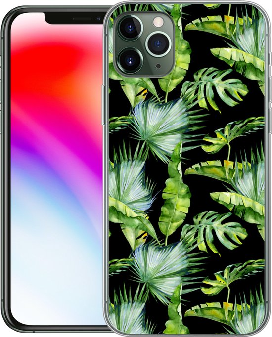 Coque iPhone 11 Pro Max - Feuilles de palmier - Tropical - Motifs - Coque de téléphone en Siliconen