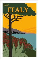 Walljar - Visit Italy - Muurdecoratie - Poster.