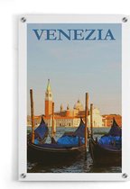Walljar - Venetië Boten - Muurdecoratie - Plexiglas schilderij