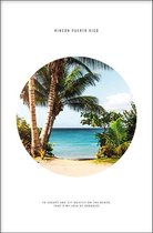 Walljar - Tropical Beach Rincon - Muurdecoratie - Poster met lijst