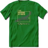 F-101 Vliegtuig T-Shirt | Unisex leger Kleding | Dames - Heren Straaljager shirt | Army F16 | Grappig bouwpakket Cadeau | - Donker Groen - XXL