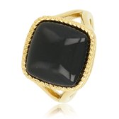 My Bendel - Zegelring goud met zwarte Onyx edelsteen - Ring goud met echte Onyx edelsteen - Met luxe cadeauverpakking