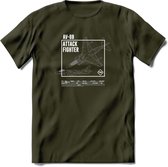 AV-8B Vliegtuig T-Shirt | Unisex leger Kleding | Dames - Heren Straaljager shirt | Army F16 | Grappig bouwpakket Cadeau | - Leger Groen - XL