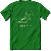 AV-8B Vliegtuig T-Shirt | Unisex leger Kleding | Dames - Heren Straaljager shirt | Army F16 | Grappig bouwpakket Cadeau | - Donker Groen - XXL