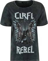 Colourful Rebel Guitar Wings - Korte mouwen voor Vrouwen - Maat L