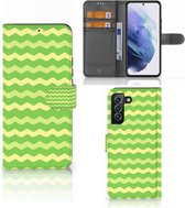 Telefoonhoesje Geschikt voor Samsung Galaxy S22 Plus Book Case Waves Green