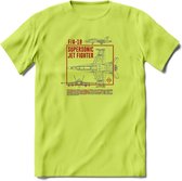 Vliegtuig T-Shirt | Unisex leger Kleding | Dames - Heren Straaljager shirt | Army F16 | Grappig bouwpakket Cadeau | - Groen - 3XL
