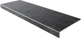 Traprenovatie overzettrede met neus - PVC SPC - Beton Zwart - 100 x 30 cm