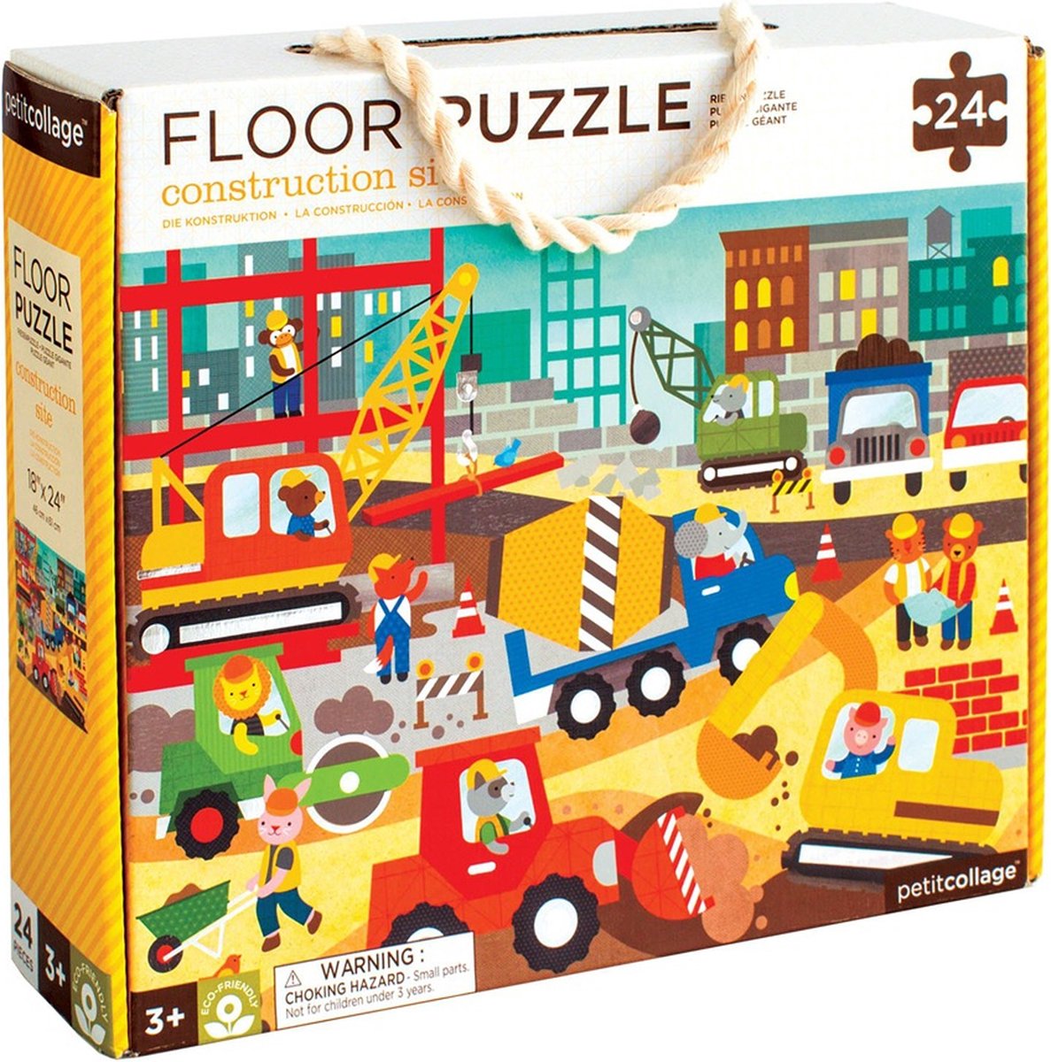 Wild&Wolf Vloerpuzzel Constructie site 24 stuks - vanaf 3 jaar