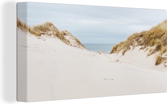 Foto: Canvas schilderij 160x80 cm wanddecoratie zee achter de duinen muurdecoratie woonkamer slaapkamer decoratie kamer accessoires schilderijen