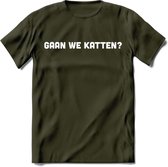 Gaan We Katten? - Katten T-Shirt Kleding Cadeau | Dames - Heren - Unisex | Kat / Dieren shirt | Grappig Verjaardag kado | Tshirt Met Print | - Leger Groen - M