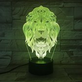 3D Led Lamp Met Gravering - RGB 7 Kleuren - Leeuw