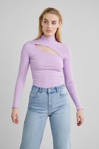 Pieces T-shirt Pchazel Ls Cut Out High Neck Bc 17121831 Lavendula Dames Maat - L