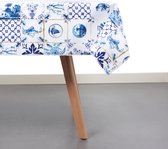 Raved Tafelzeil Delfts Tegels 140 cm x  170 cm - Beige - PVC - Afwasbaar