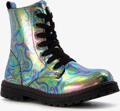 Blue Box meisjes veterboots metallic - Groen - Maat 32