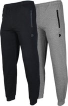 2- Pack Donnay Joggingbroek met elastiek - Sportbroek - Heren - Maat XL - Black/Silver-marl