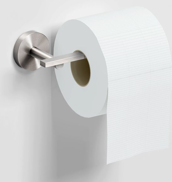 Dérouleur Papier Toilette + Brosse WC en Inox Chromé 