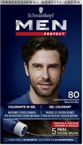 SCHWARZKOPF - Perfect voor mannen - Anti-witte haarkleuringsgel voor mannen - Haarkleur voor mannen - Natuurlijk bruin 80