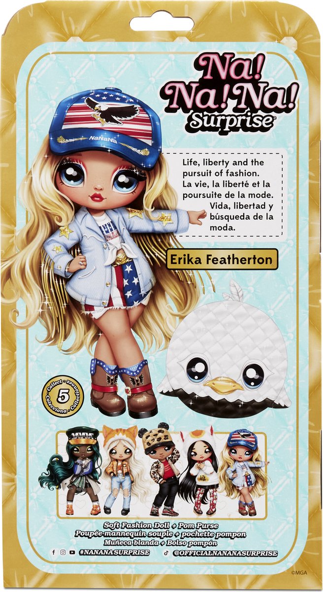 Na! Na! Na! Surprise 2-in-1 Pom Pop Erika Featherton - Glam Serie 2 - Modepop van Na Na Na Surprise — afbeelding 5